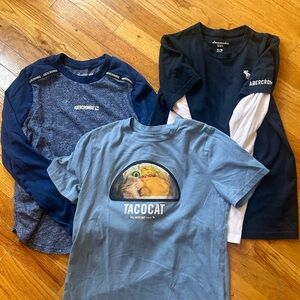 Boys Abercrombie kids shirt lot - Sz 15/16 - 2 LS and 1 SS